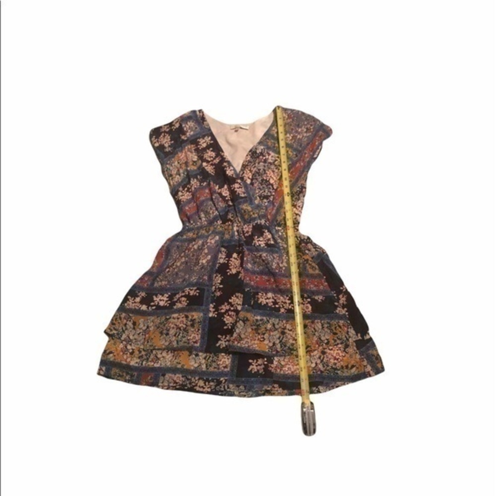 lavender brown silk multicolor mini dress - Picture 4 of 4